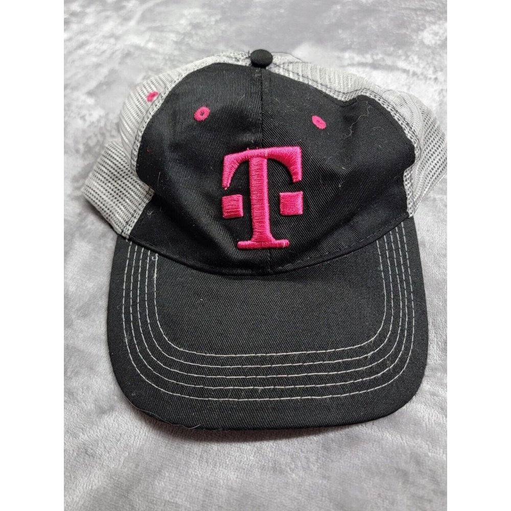 T-Mobile Tuesday Mesh Back Snapback Trucker Hat Black,‎ Pink, White